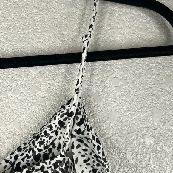 Nine West Black & White Leopard Spaghetti Strap V-Neck Camisole Tank Top Size S - Picture 4 of 6